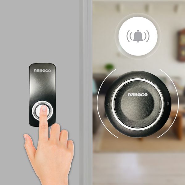 Chuông điện không dây Nanoco model ND153 trắng/đen (không dây không pin)