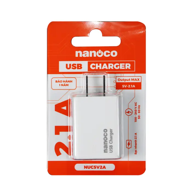 Cốc sạc USB Nanoco Model NUC5V2A