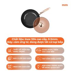 Bộ nồi chảo 4 món inox 304 Nanoco model NCWS850