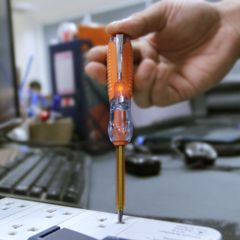 Bút thử điện Nanoco màu cam model NEP1501 loại 2 đầu vít tiện lợi