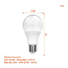 Bóng bulb LED hoa cúc E27 Nanoco 9W - ánh sáng vàng