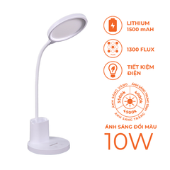 Đèn bàn LED Nanoco model NDK10WC (10W, màu trắng, nhiệt độ màu ánh sáng tùy chỉnh)