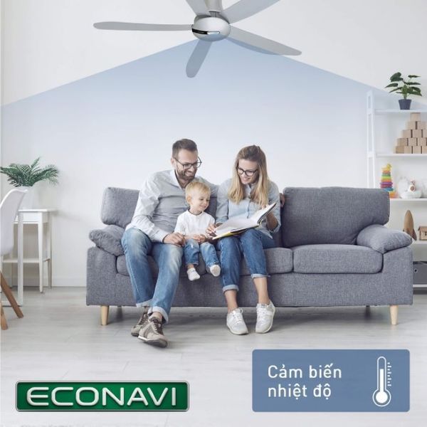 Quạt trần Panasonic model F-60TAN (màu xám bạc - 9 chế độ gió  - công suất 37W) - KHÔNG GỒM PHÍ LẮP