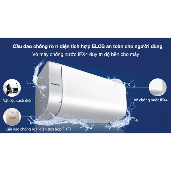 Máy nước nóng gián tiếp Panasonic model DH-HBMVW (công suất 2500W) - KHÔNG BAO GỒM CHI PHÍ LẮP ĐẶT