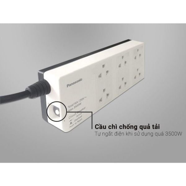 Ổ cắm Panasonic model WCHG2836 (có dây - 6 ổ cắm 3 chấu)