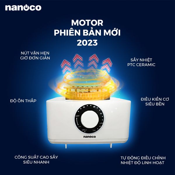 Tủ sấy quần áo Nanoco Model NCD2006, màu vàng nâu, công suất 2000W, (sức chứa ≤ 30kg)