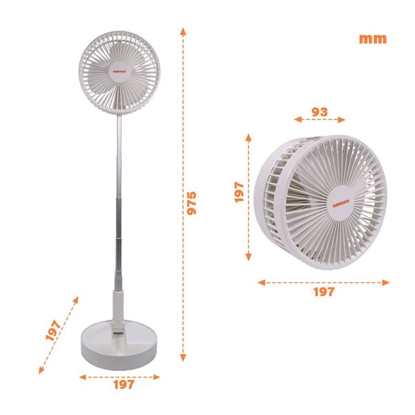 Quạt sạc gấp gọn tiện lợi Nanoco model NFF1617