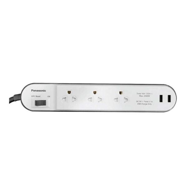 Ổ cắm Panasonic model WCHG243322W-VN (có dây - 3 ổ cắm - 2 USB)