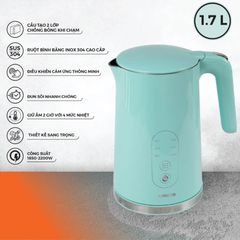 Bình đun siêu tốc cảm ứng Nanoco model NKT1791 màu xanh ngọc dung tích 1.7L