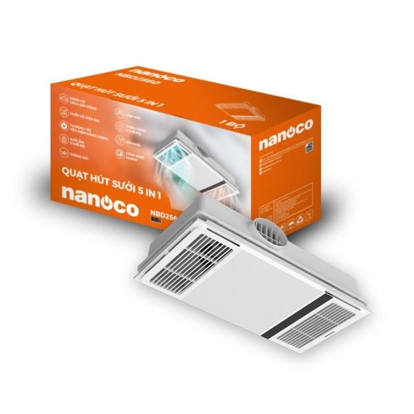 Quạt hút sưởi 5in1 có remote Nanoco model NBD2560