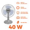 Quạt bàn Nanoco model NTF1207G màu xám (3 chế độ gió, công suất 47W)