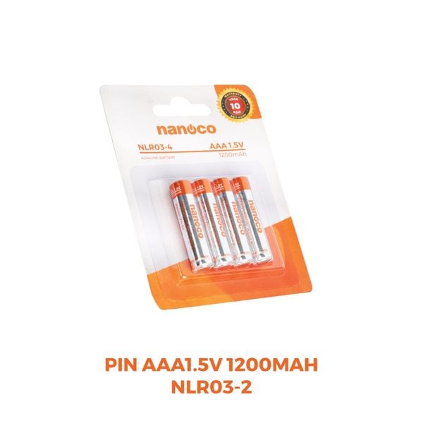 Pin Alkaline AAA 1.5V 1200mAh Nanoco model NLR03-2/ NLR03-4