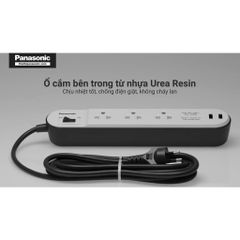 Ổ cắm Panasonic model WCHG243322W-VN (có dây - 3 ổ cắm - 2 USB)