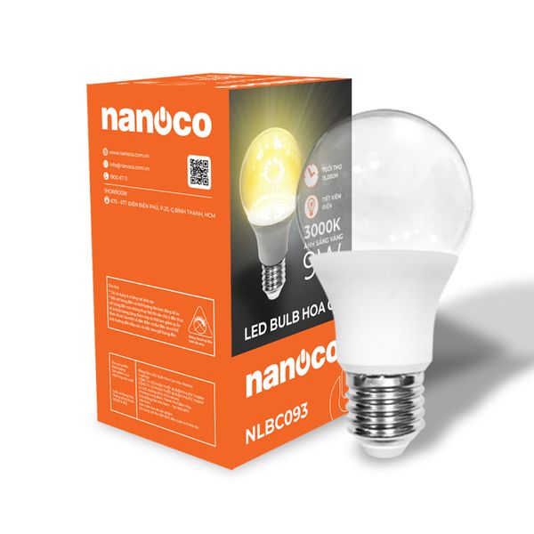 Bóng bulb LED hoa cúc E27 Nanoco 9W - ánh sáng vàng
