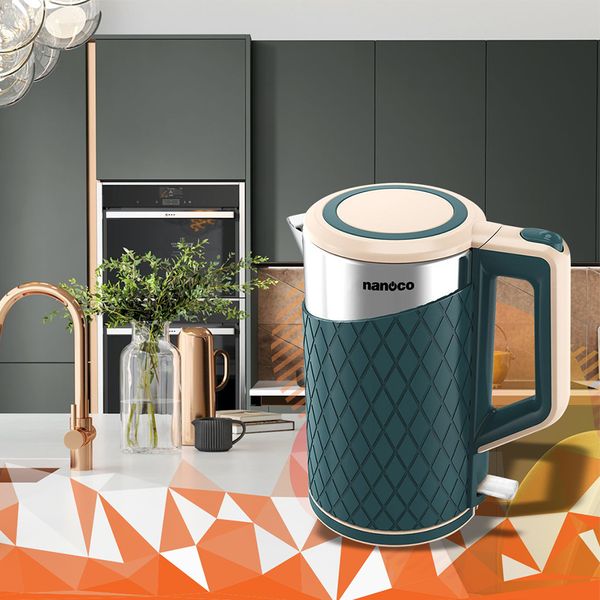 Bình đun siêu tốc inox 304 Nanoco model NKT1817 dung tích 1.8 lít (có đèn LED: báo xanh )