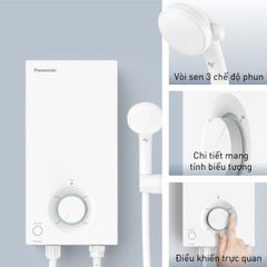 Máy nước nóng Panasonic model DH-3VP1VW/ DH-3VS1VW dòng V- Series (3500W, màu trắng) - KO GỒM CP LẮP