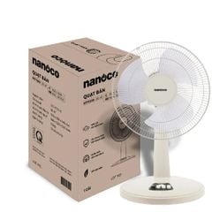 Quạt bàn Nanoco model NTF1209 (màu xám, màu beige - 3 chế độ gió - công suất 30W)