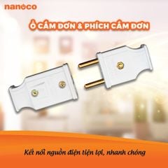 Ổ cắm đơn Nanoco model: NS10250A1 an toàn, chịu nhiệt tốt