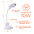 Đèn bàn LED Nanoco model NDK10WC (10W, màu trắng, nhiệt độ màu ánh sáng tùy chỉnh)
