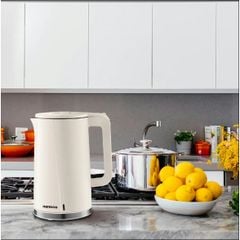 Bình đun siêu tốc 2 lớp Nanoco model NKT1718BE/NKT1718G (dung tích 1.7 lít, màu begie, màu xanh)