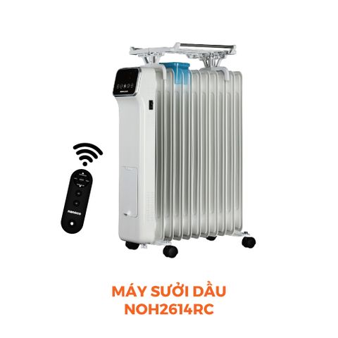 Máy sưởi dầu cảm ứng có remote Nanoco model NOH2614RC ( Công suất 2600W, 3 mức độ nhiệt)
