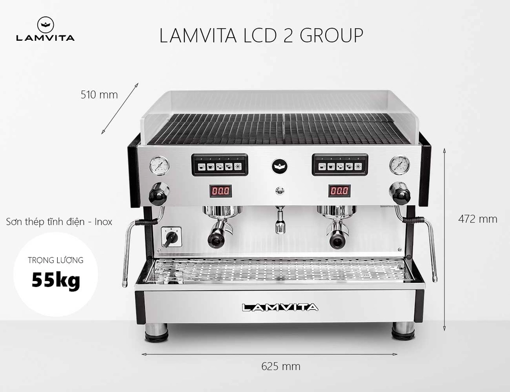 Máy Pha Cà Phê Lamvita LCD 2 Group