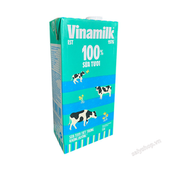 Sữa Tươi Tiệt Trùng Vinamilk 100% Không Đường 1L