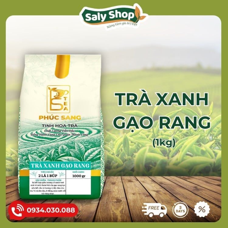 Trà Xanh Gạo Rang Phúc Sang 1kg