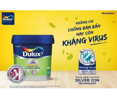Sơn nội thất cao cấp Dulux EasyClean chống bám bẩn kháng Virus E016M mờ