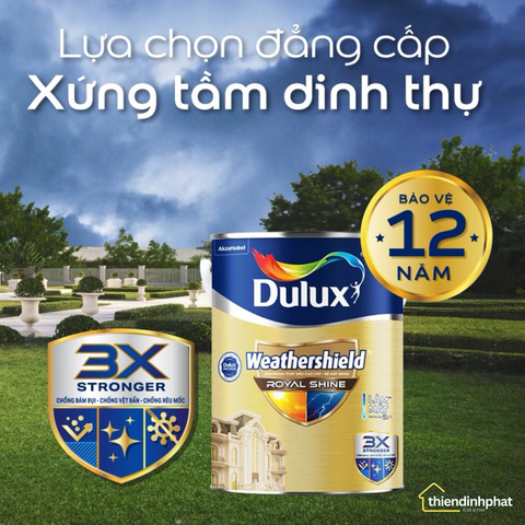 Sơn ngoại thất siêu cao cấp Dulux Weathershield Royal Shine RS86