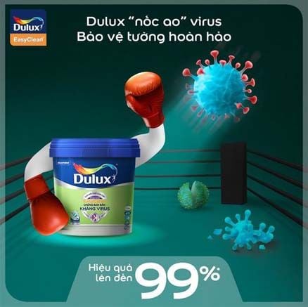 Sơn nội thất cao cấp Dulux EasyClean chống bám bẩn kháng Virus E016M mờ