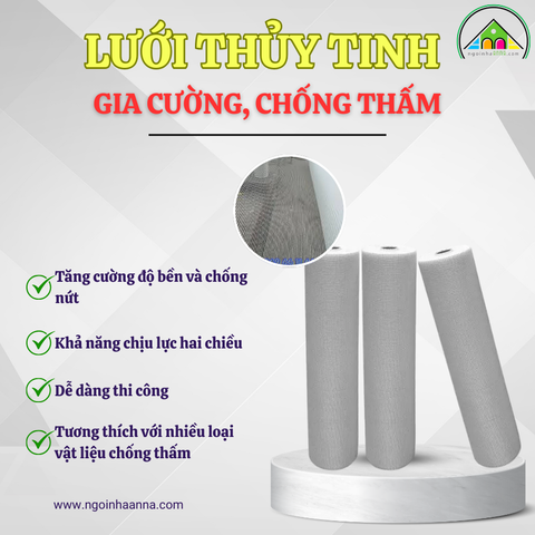 Lưới thủy tinh gia cường, chống thấm