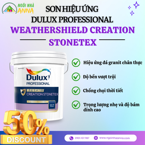 Sơn hiệu ứng Dulux Professional Weathershield Creation Stonetex - 25kg