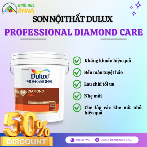Sơn nội thất Dulux Professional Diamond Care - 18kg