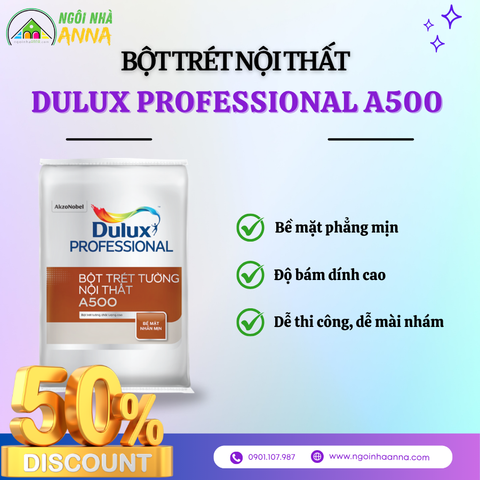 Bột trét tường nội thất Dulux Professional A500 - 40kg