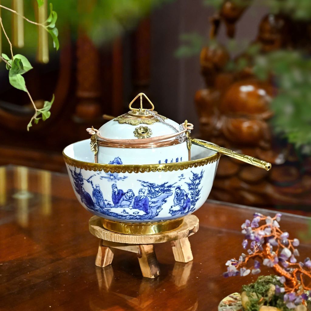  Bộ điếu bát dạng tô "Trúc Lâm Thất Hiền" LHCEVN-0412 