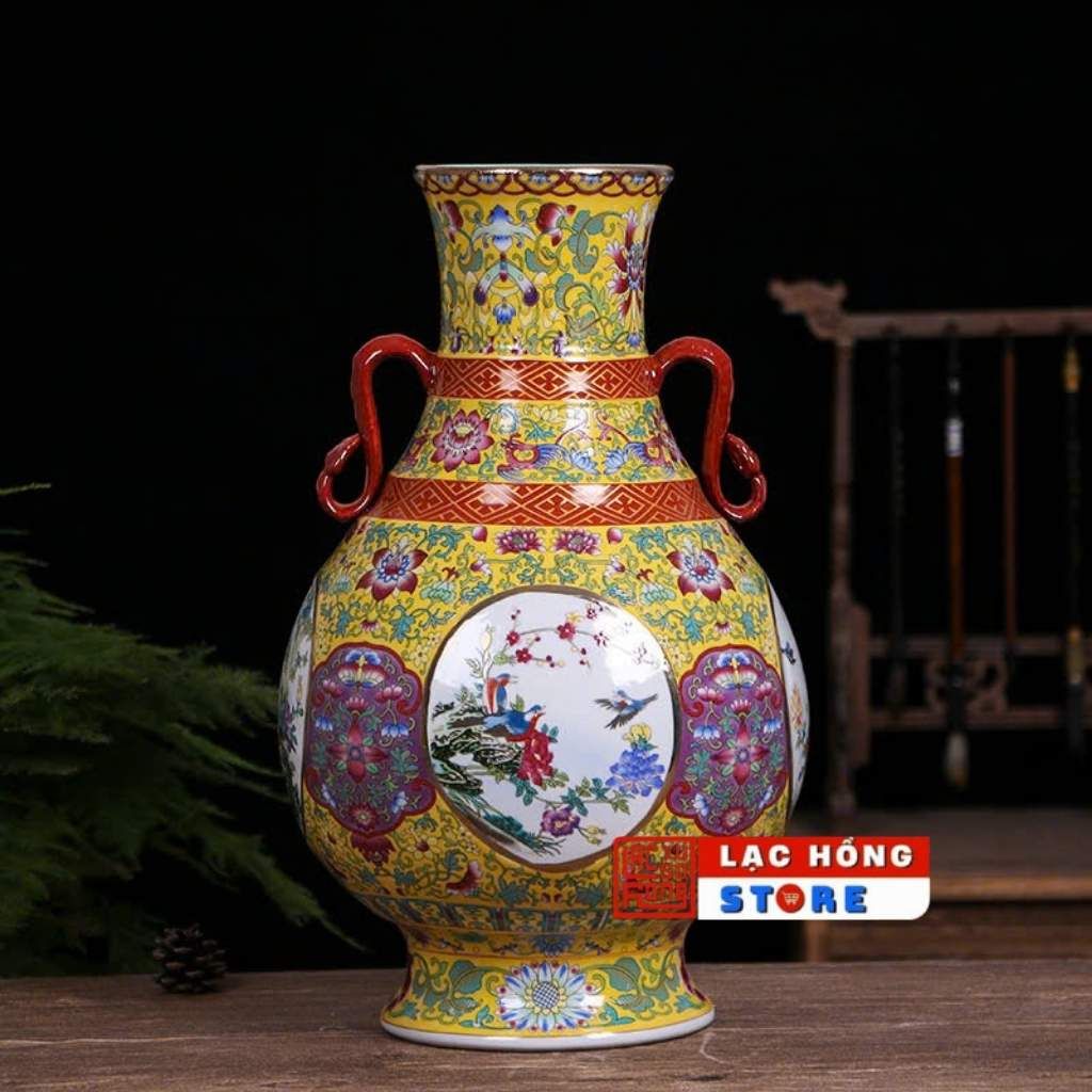 Bình gốm hoa điểu LHCECN-9148