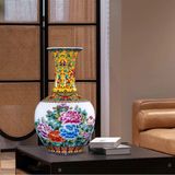  Bình gốm vẽ tay hoa mẫu đơn LHCECN-9173 
