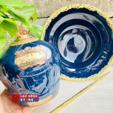  Bộ điếu bát Bát Tràng Chivas xanh coban cao cấp LHCEVN-1436 