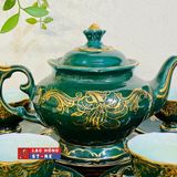 Bộ ấm trà Bát Tràng hoạ tiết Hoa Ly cao cấp vẽ vàng 24k LHCEVN-1446 