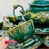  Bộ ấm trà Bát Tràng hoạ tiết Hoa Ly cao cấp vẽ vàng 24k LHCEVN-1446 