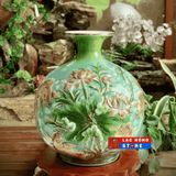  Bình hút lộc Bát Tràng họa tiết cá chép hoa sen LHCEVN-9017 
