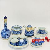  Bộ ấm chén gốm sứ bọc đồng vàng LHCEVN-9044 
