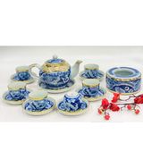  Bộ ấm chén gốm sứ bọc đồng vàng LHCEVN-9046 