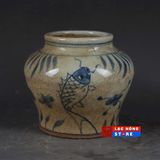  Hũ gốm men họa tiết cá và cỏ LHCEVN-9067 