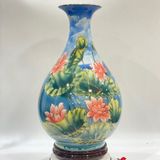  Bình Tỳ Bà Gốm Sứ Vẽ Vàng Cao Cấp LHCEVN-9080 