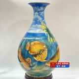  Bình Tỳ Bà Gốm Sứ Vẽ Vàng Cao Cấp LHCEVN-9080 