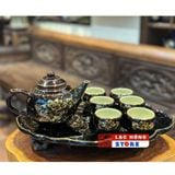  Bộ Ấm Chén Sen Vàng Kim Lá Sen Vẽ Vàng LHCEVN-9190 