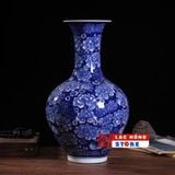  Bình gốm men lam vẽ hoa mẫu đơn LHCECN-9194 