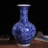  Bình gốm men lam vẽ hoa mẫu đơn LHCECN-9194 